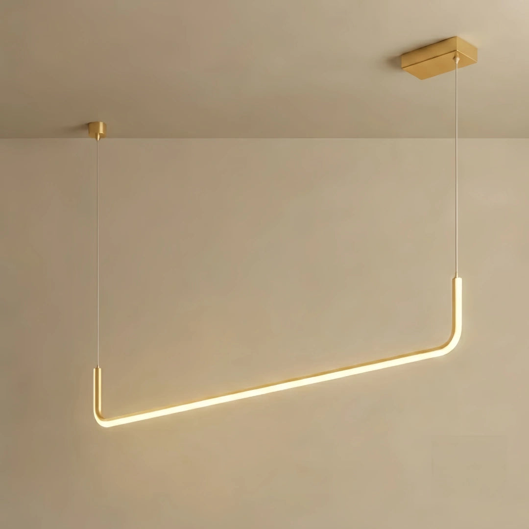 Linear Pendant Light – Gold Metal/Acrylic for Dining Room
