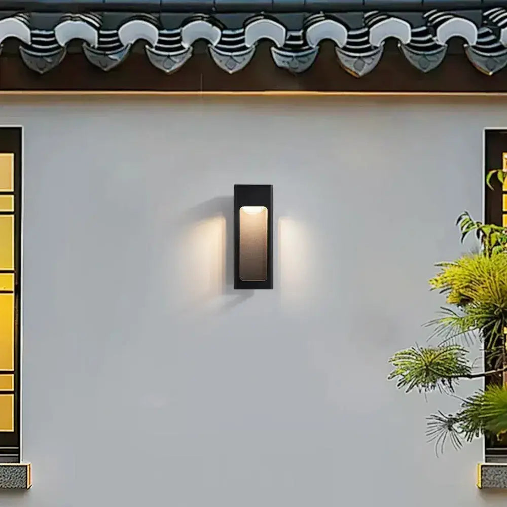 Modern Outdoor Wall Lamp – Metal Lantern with Sensor for Exterior Wall