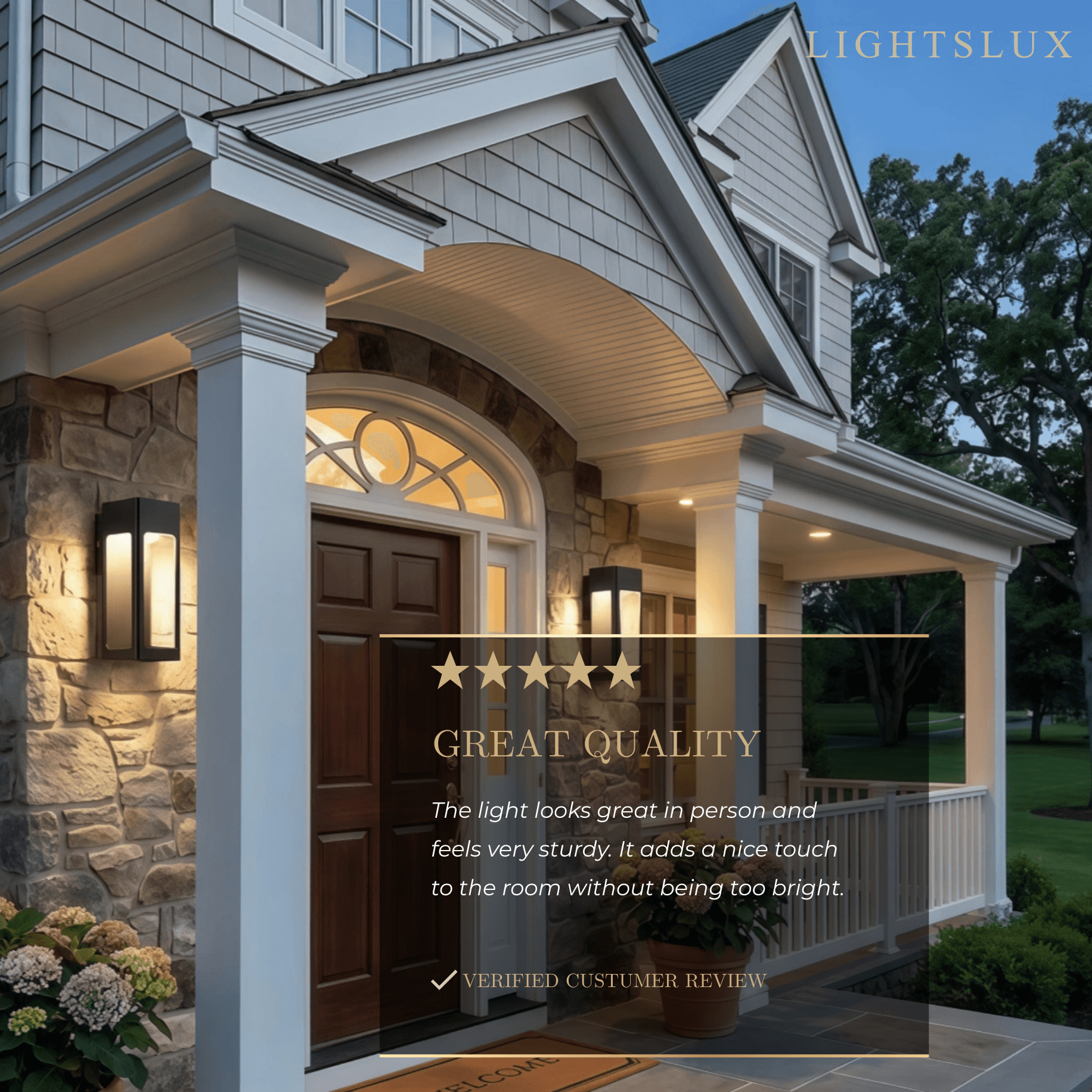 Modern Outdoor Wall Lamp – Metal Lantern with Sensor