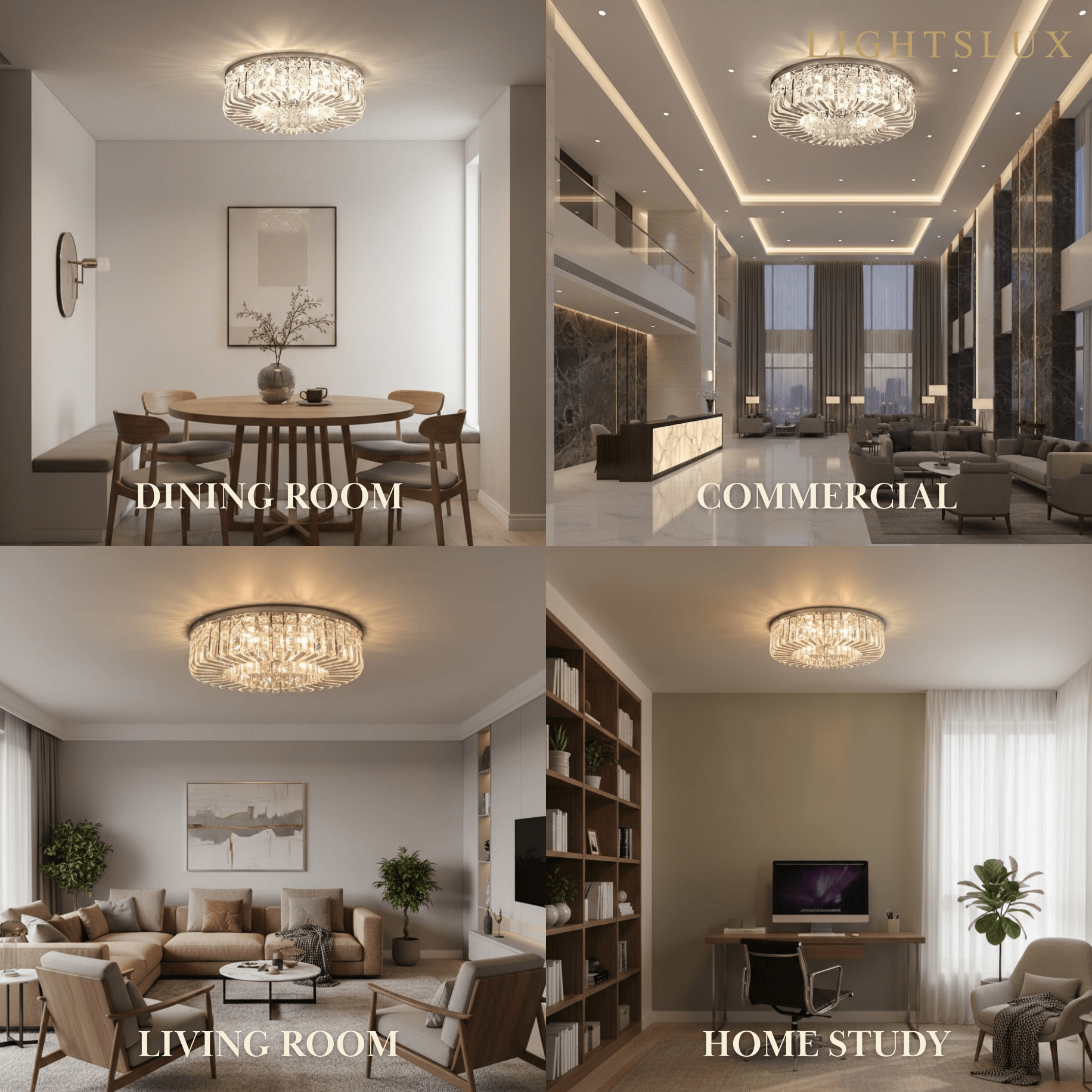 Royal Round LED Ceiling Light – Chrome/Gold Finish for Living