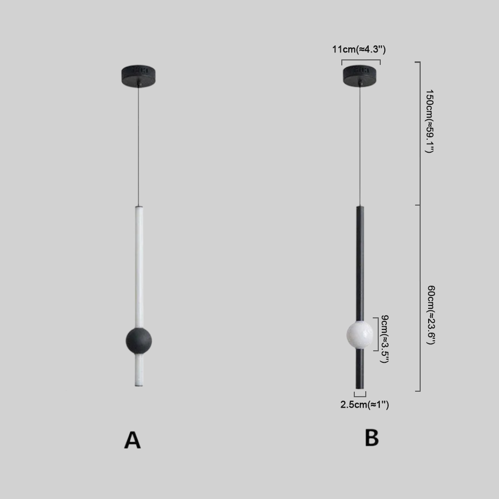 Modern Linear Globe Pendant Light Dimension