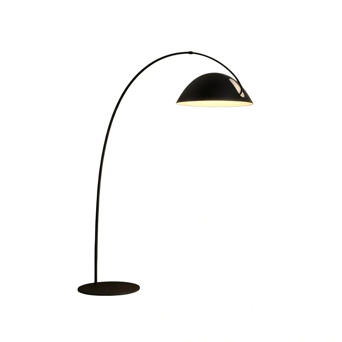 Velora Modern Black Floor Lamp – Metal Curved Design for Living Room