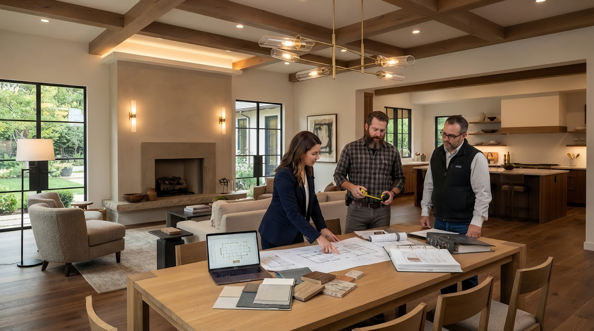 Professional lighting project planning in a modern residential interior