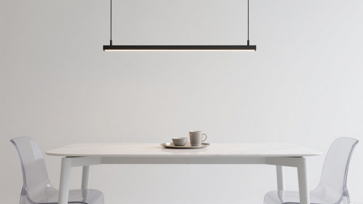 Modern pendant light above a dining table showcasing elegant dining room chandeliers 2025.