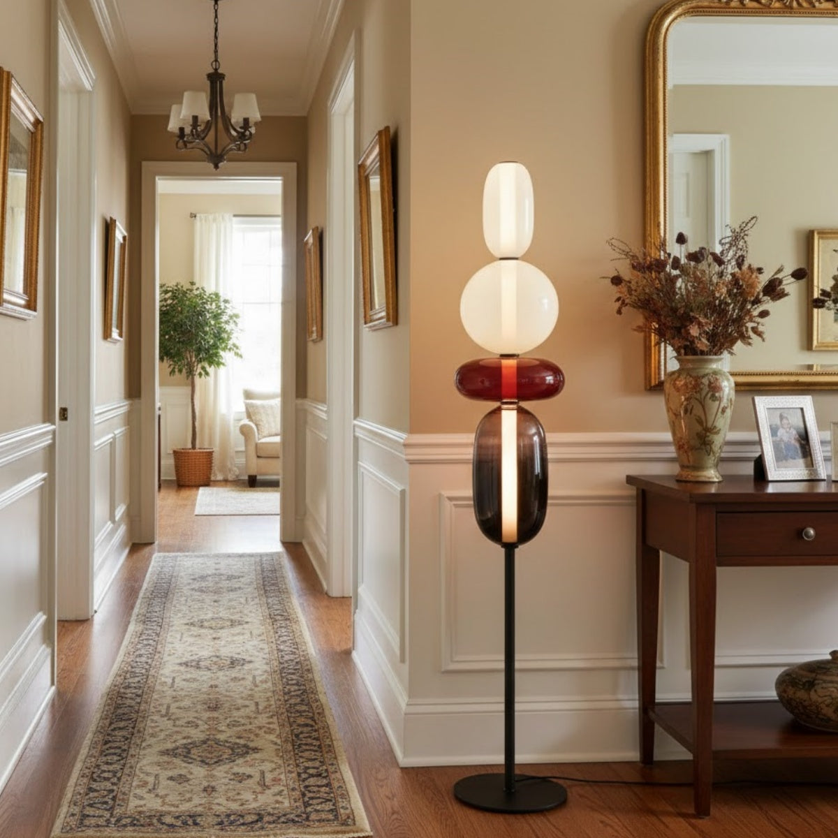 Prisma Modern Floor Lamp - Hand-Blown Crystal Interadctive Design for Living Room Bedroom