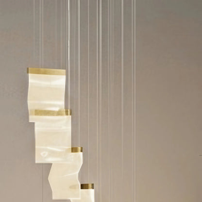 Excelis Royal Leaf-Layered Chandelier – Acrylic in Metallic Gold or Black Ash
