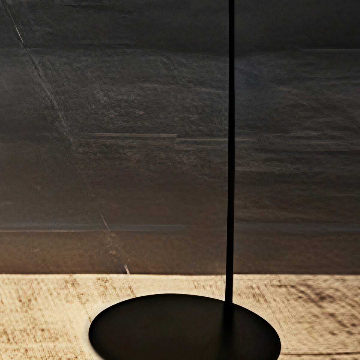 Velora Modern Round Floor Lamp – Minimalist Black Metal Design for Living Room