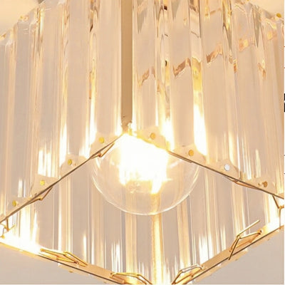 Vetro Modern Ceiling Lamp Metal/Crystal Design in Black/Gold/Silver for Bedroom