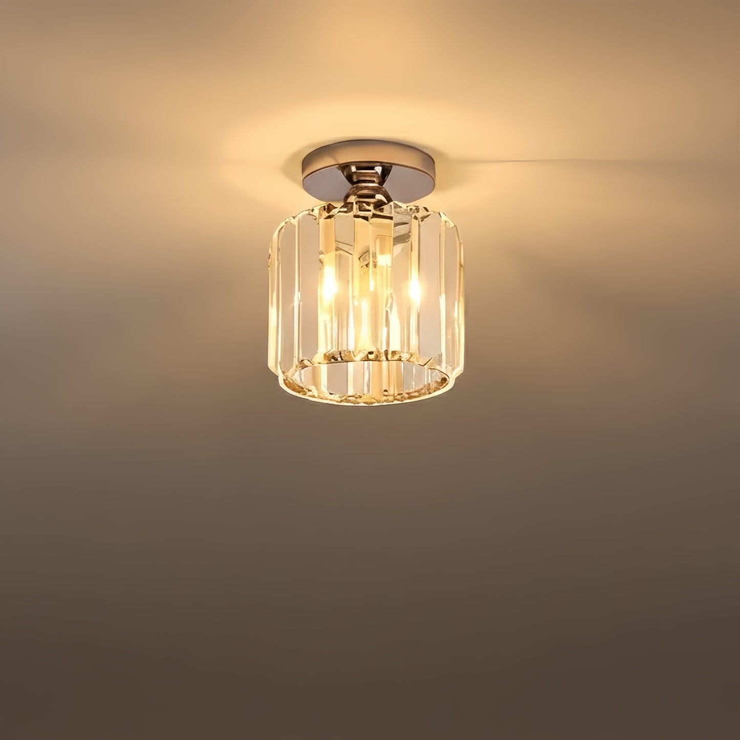 Vetro Modern Ceiling Lamp Metal/Crystal Design in Black/Gold/Silver for Bedroom