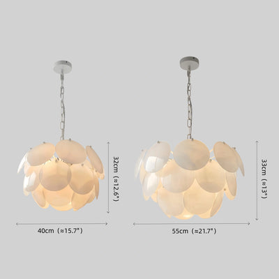 Modern_Petal_Glass_Chandelier_--_White_Metal_Glass