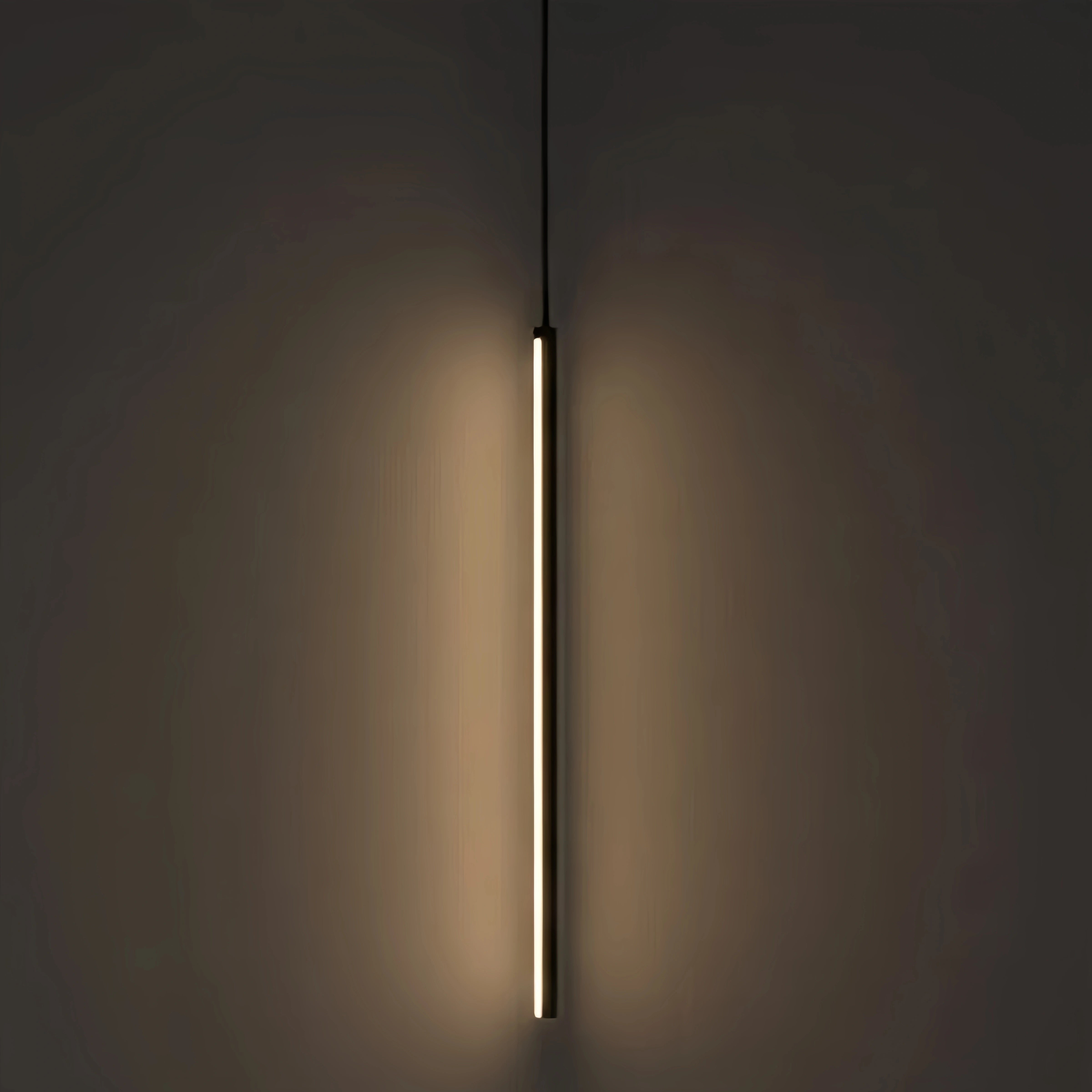 Arcato Minimalist Linear Pendant Light Black Metal Lamp for Bedroom
