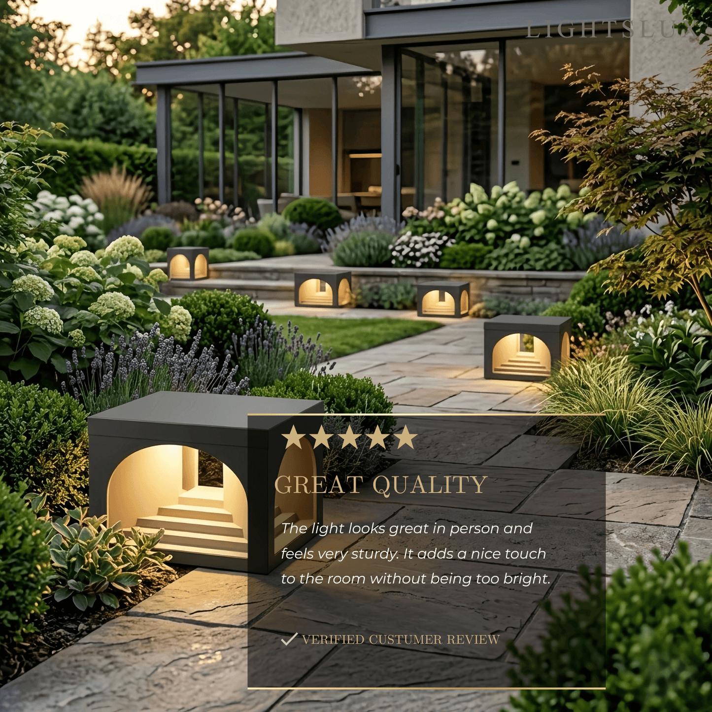 Arcato Minimalist Pier-Mount Pillar Light - Black Metal for Outdoor