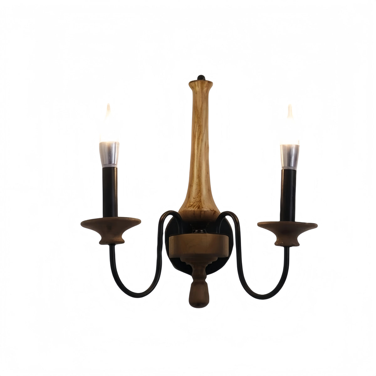 Zenno Rustic Wooden Chandelier with Adjustable LED Lighting for Living Room & Bedroom