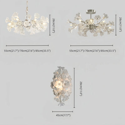 Velora Modern Branch Chandelier – Silver Copper Glass Flower for Living Room / Bedroom