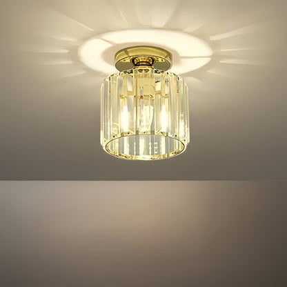 Vetro Modern Ceiling Lamp Metal/Crystal Design in Black/Gold/Silver for Bedroom