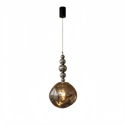 Lunara Modern Pendant Light – Acrylic Globe & Carbon Steel for Bedroom