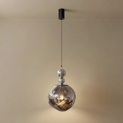 Lunara Modern Pendant Light – Acrylic Globe & Carbon Steel for Bedroom