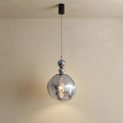 Lunara Modern Pendant Light – Acrylic Globe & Carbon Steel for Bedroom