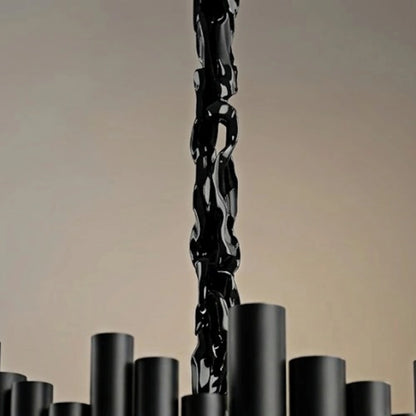 Modern Obsidian Mini Pendant Light with Crystal Detail