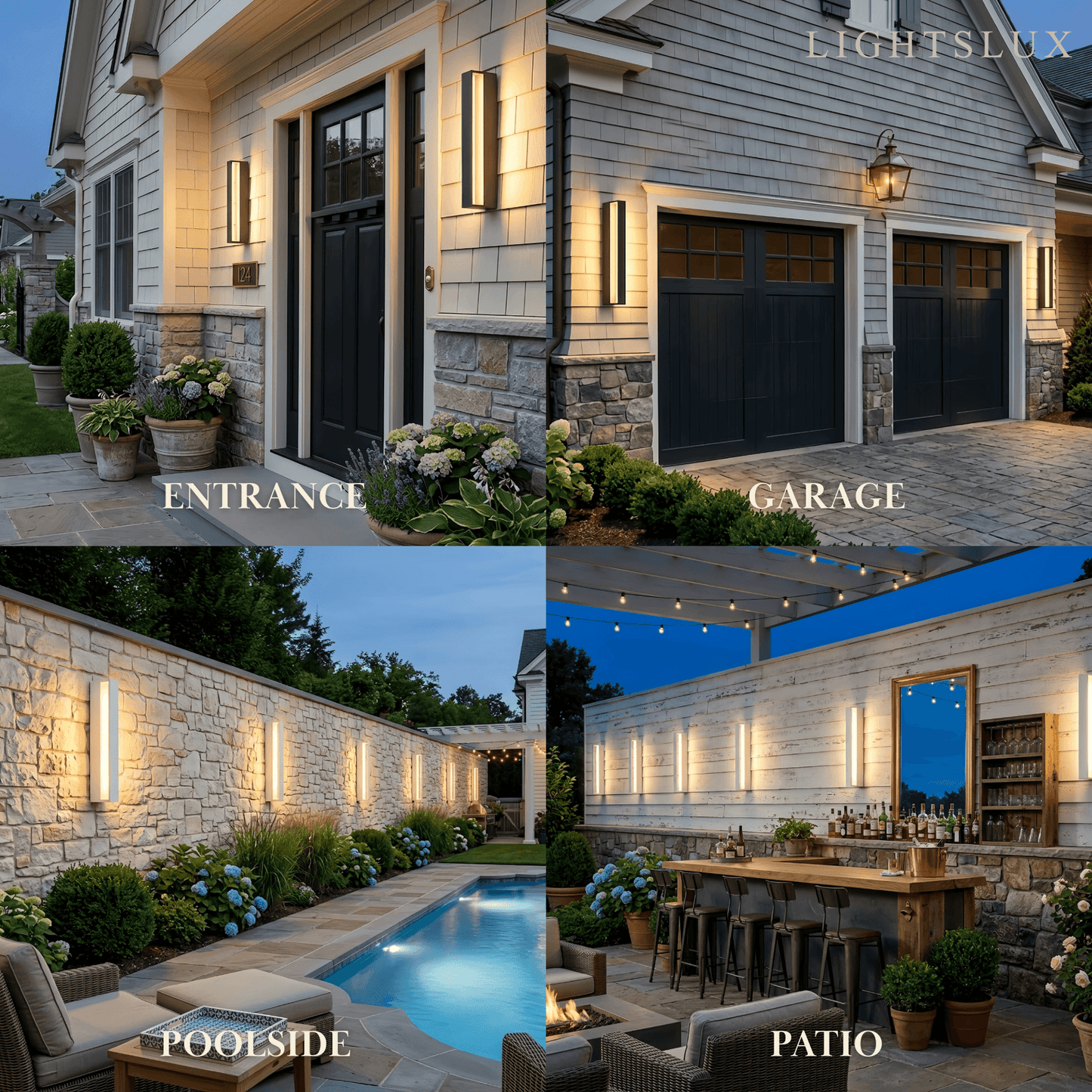 Arcato Modern Rectangular Outdoor Wall Lamp – Metal Sensor Light Garden/Patio