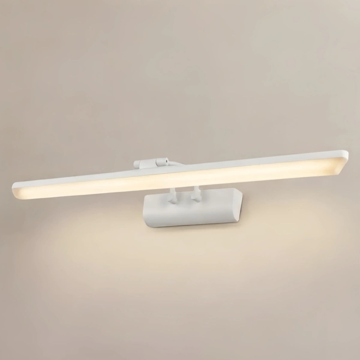 Arcato Modern White Vanity Light - Rectangular Metal Linear Design for Bathroom