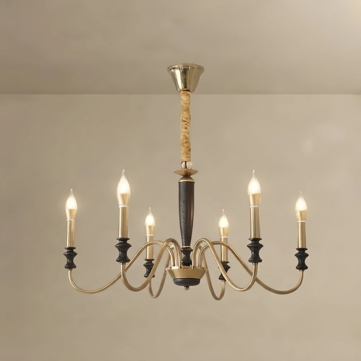 Irondale Vintage Iron Chandelier – Glass Shade Multi-Light Fixture for Living Room