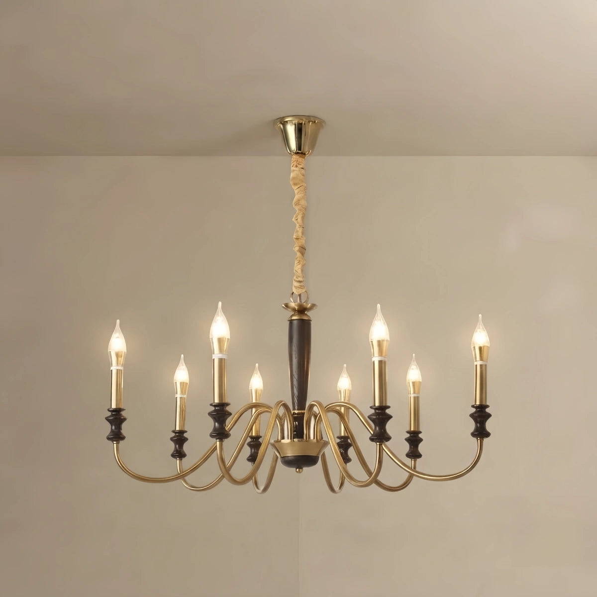 Irondale Vintage Iron Chandelier – Glass Shade Multi-Light Fixture for Living Room
