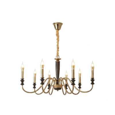 Irondale Vintage Iron Chandelier – Glass Shade Multi-Light Fixture for Living Room