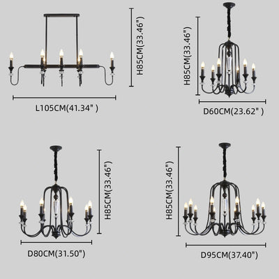 Irondale Vintage Copper Crystal Chandelier, Multi-Light Branch Ceiling Lamp for Dining Room
