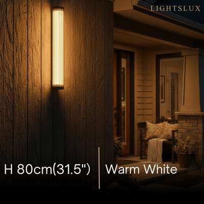 Irondale Modern Black LED Outdoor Wall Sconce – Waterproof Light for Garden/Courtyard