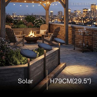 Irondale Minimalist Solar Pathway Light – Black Metal & Acrylic for Garden