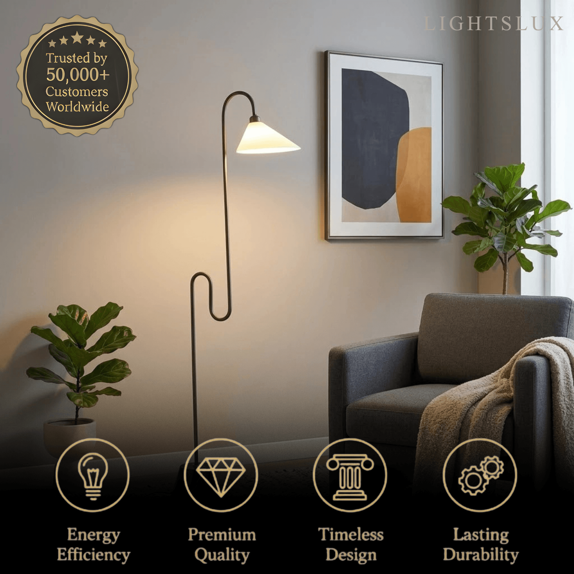 Velora Postmodern Black Floor Lamp – Metal Base with Fabric Hooded for Bedroom
