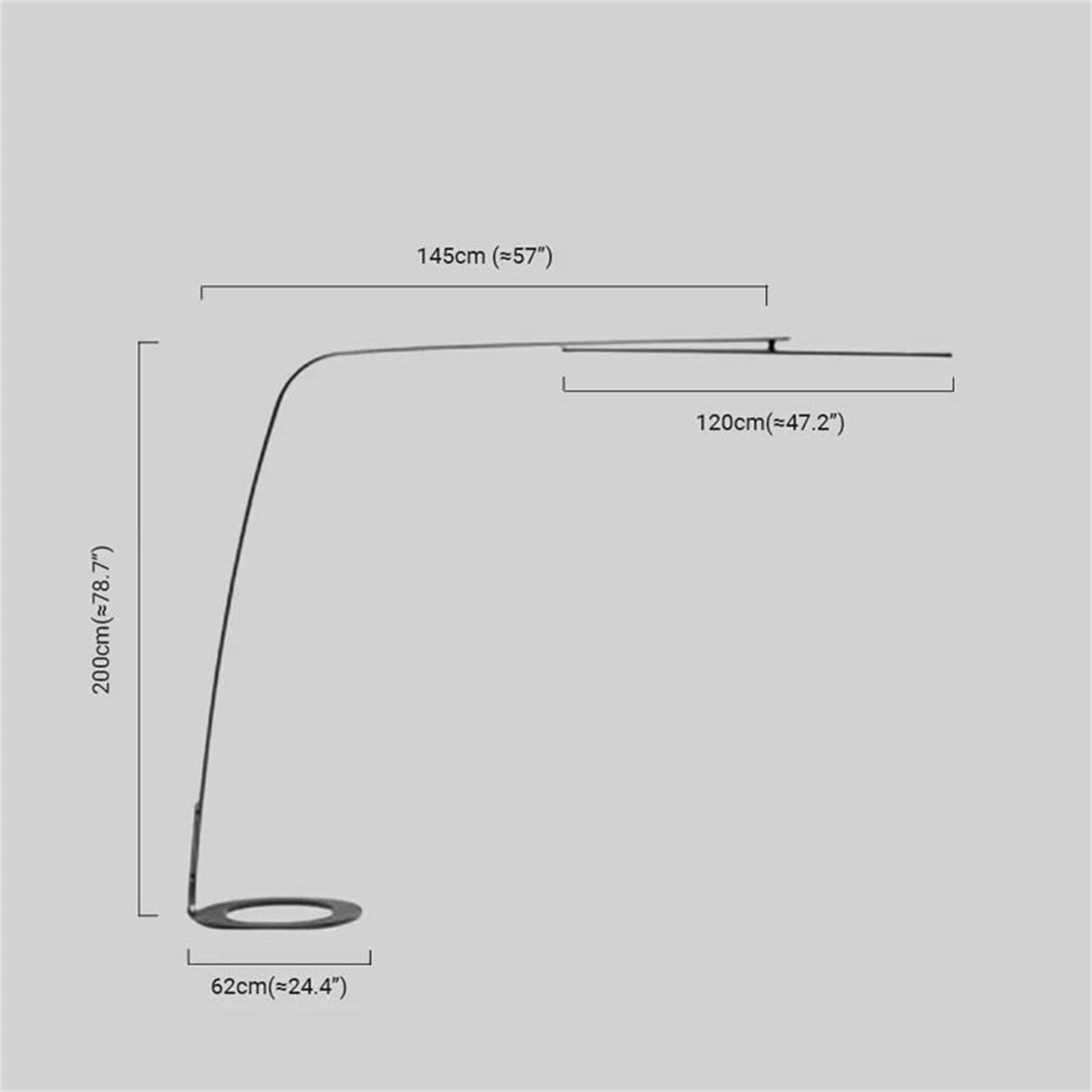 Black Floor Lamp – Long Linear Dimensions
