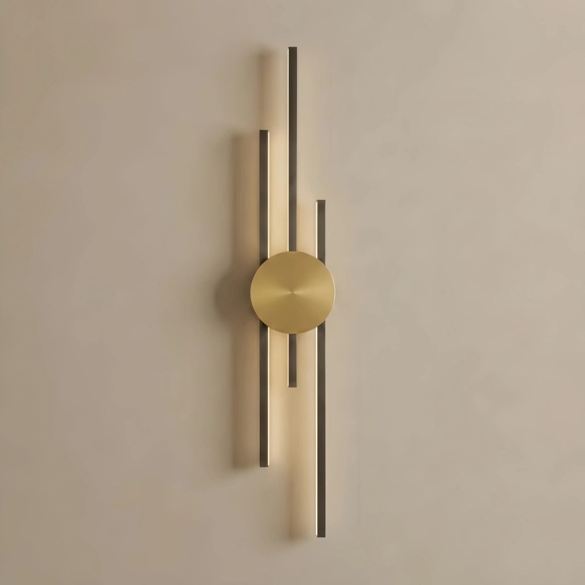  Linear Wall Lamp - Black/Gold Metal for Living Room