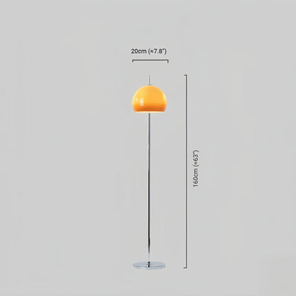 Crema Modern Round Floor Lamp - Metal/Glass in Orange for Living Room