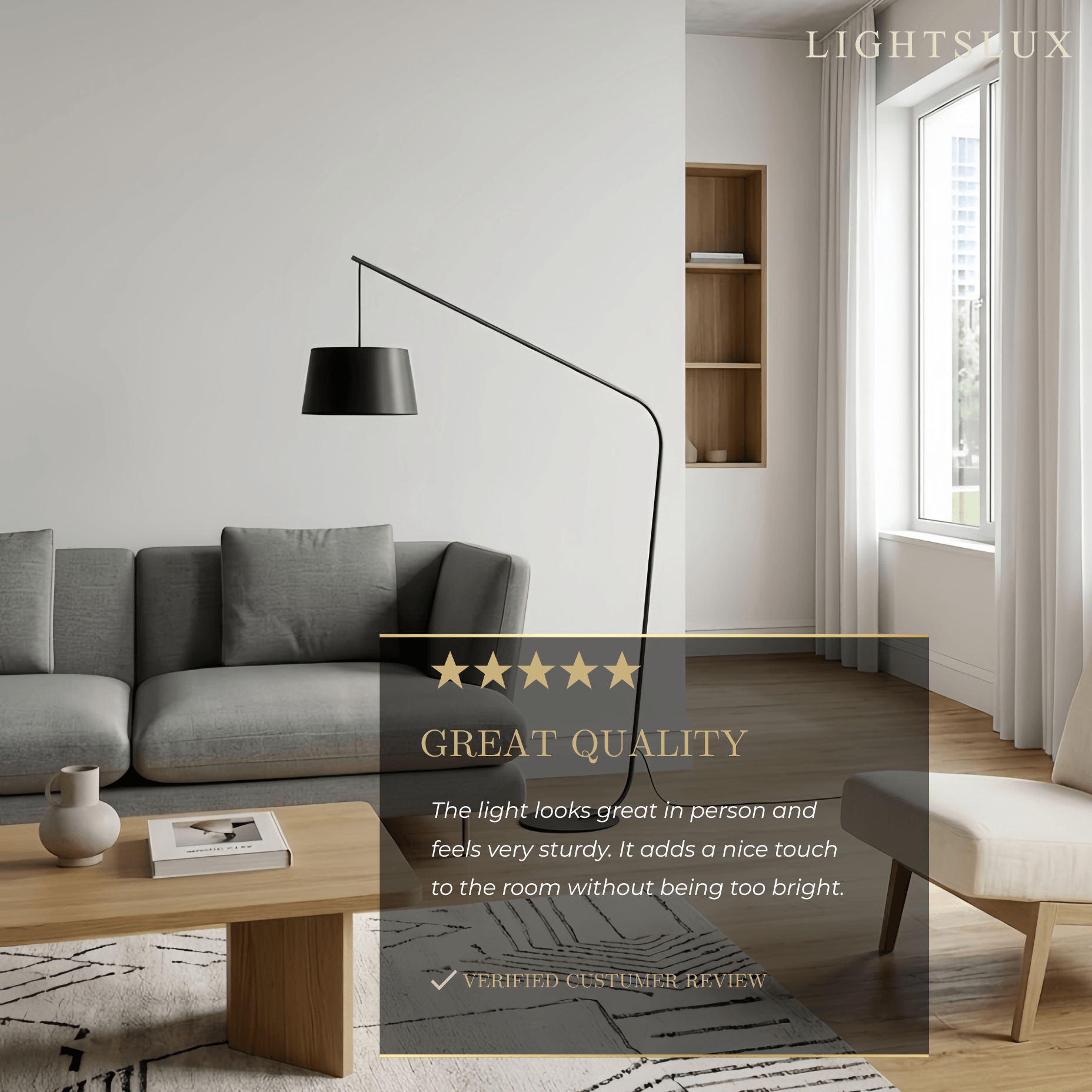 Velora Modern Black Floor Lamp
