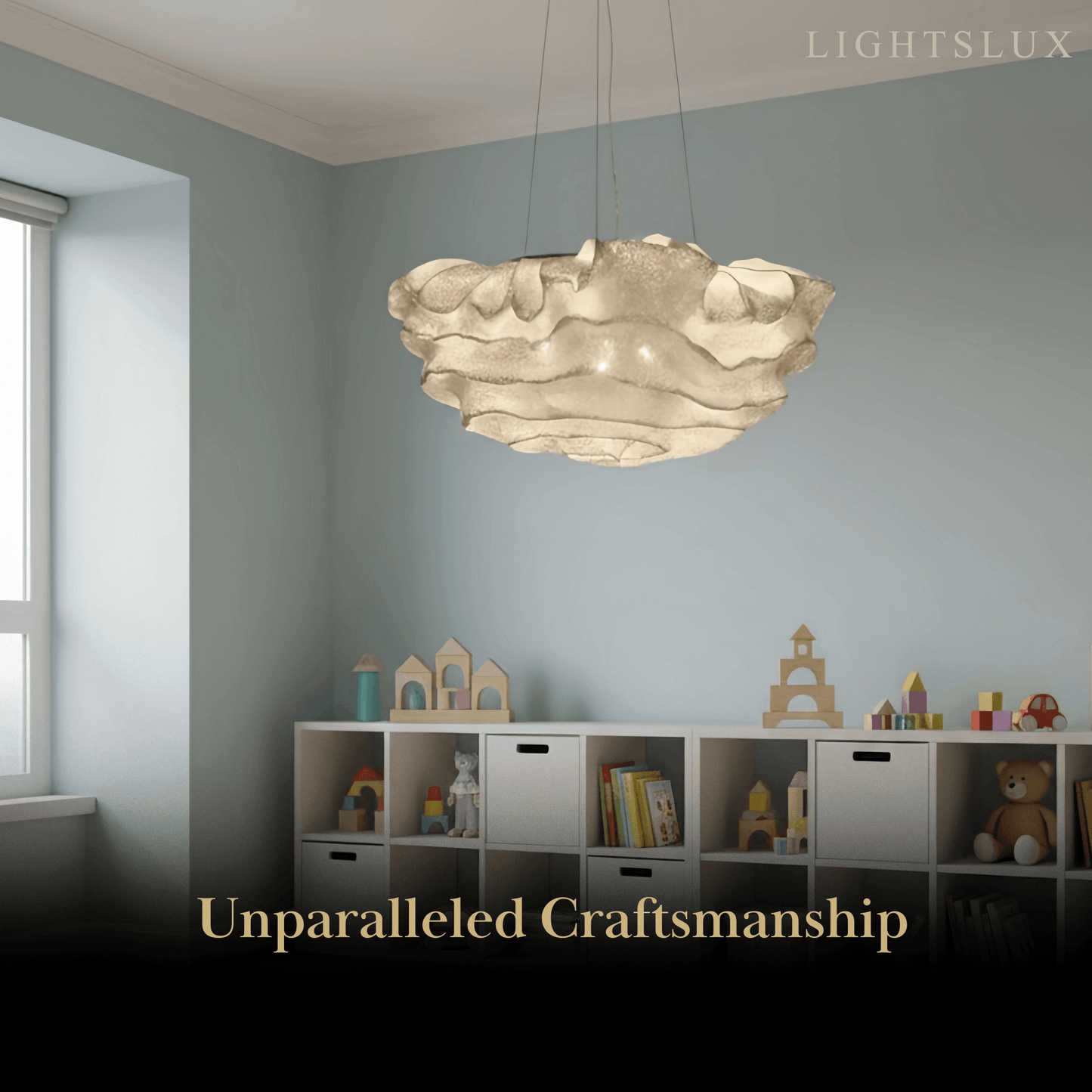 Excelis Art Deco Cloud-Shaped White Pendant Light