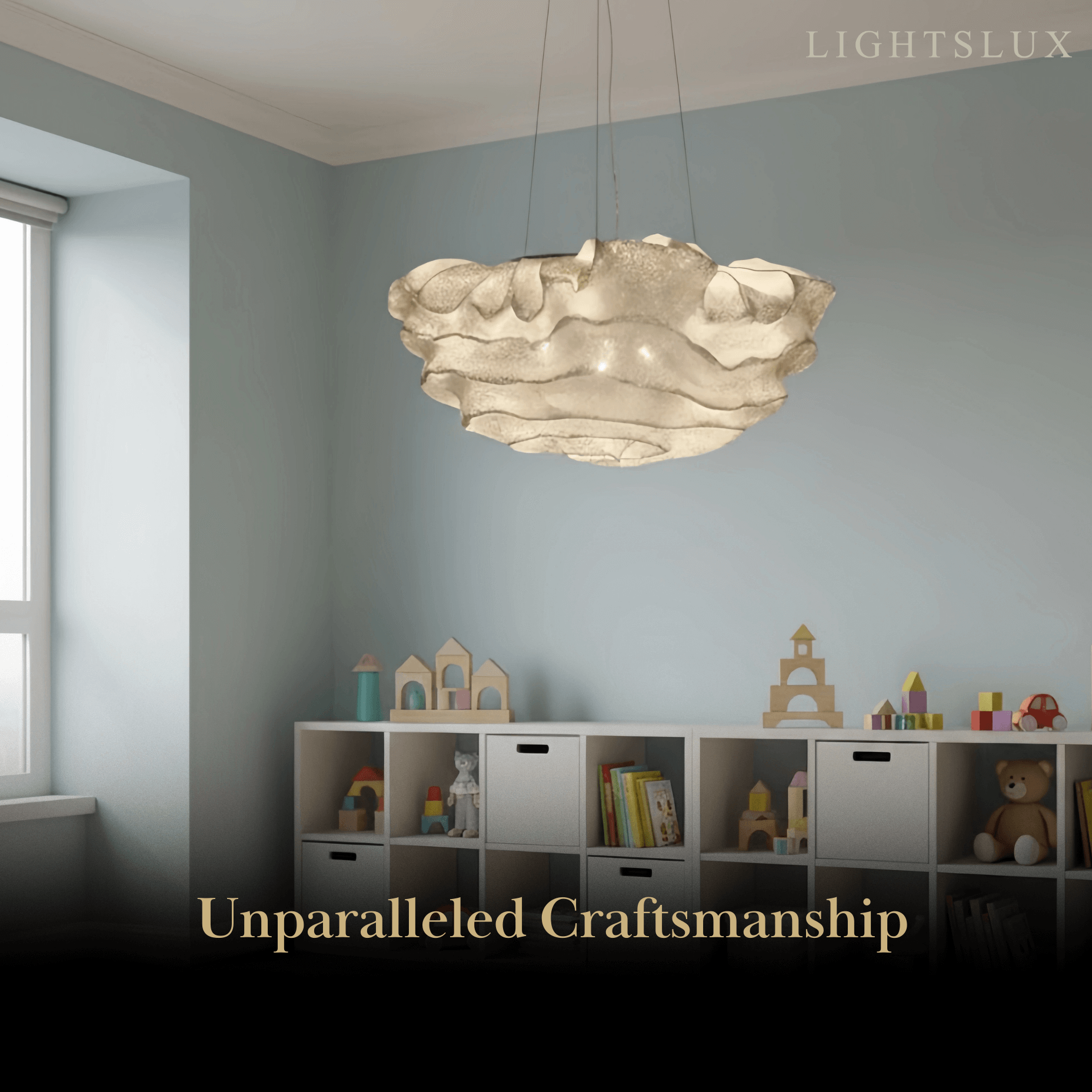 Excelis Art Deco Cloud-Shaped White Pendant Light