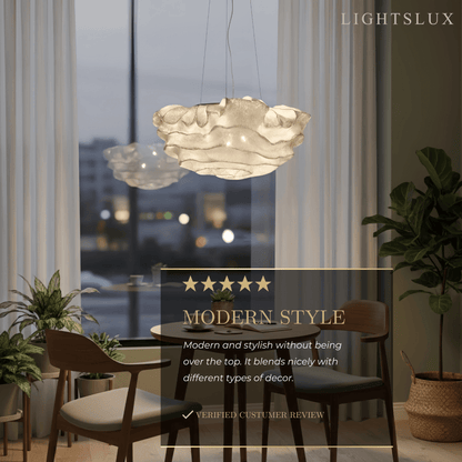 Excelis Art Deco Cloud-Shaped White Pendant Light