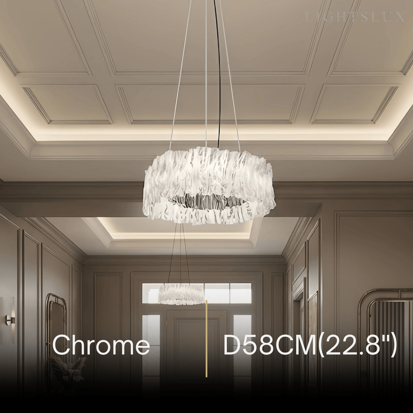 Pendant Light – White/Gold/Chrome Acrylic for Living Room