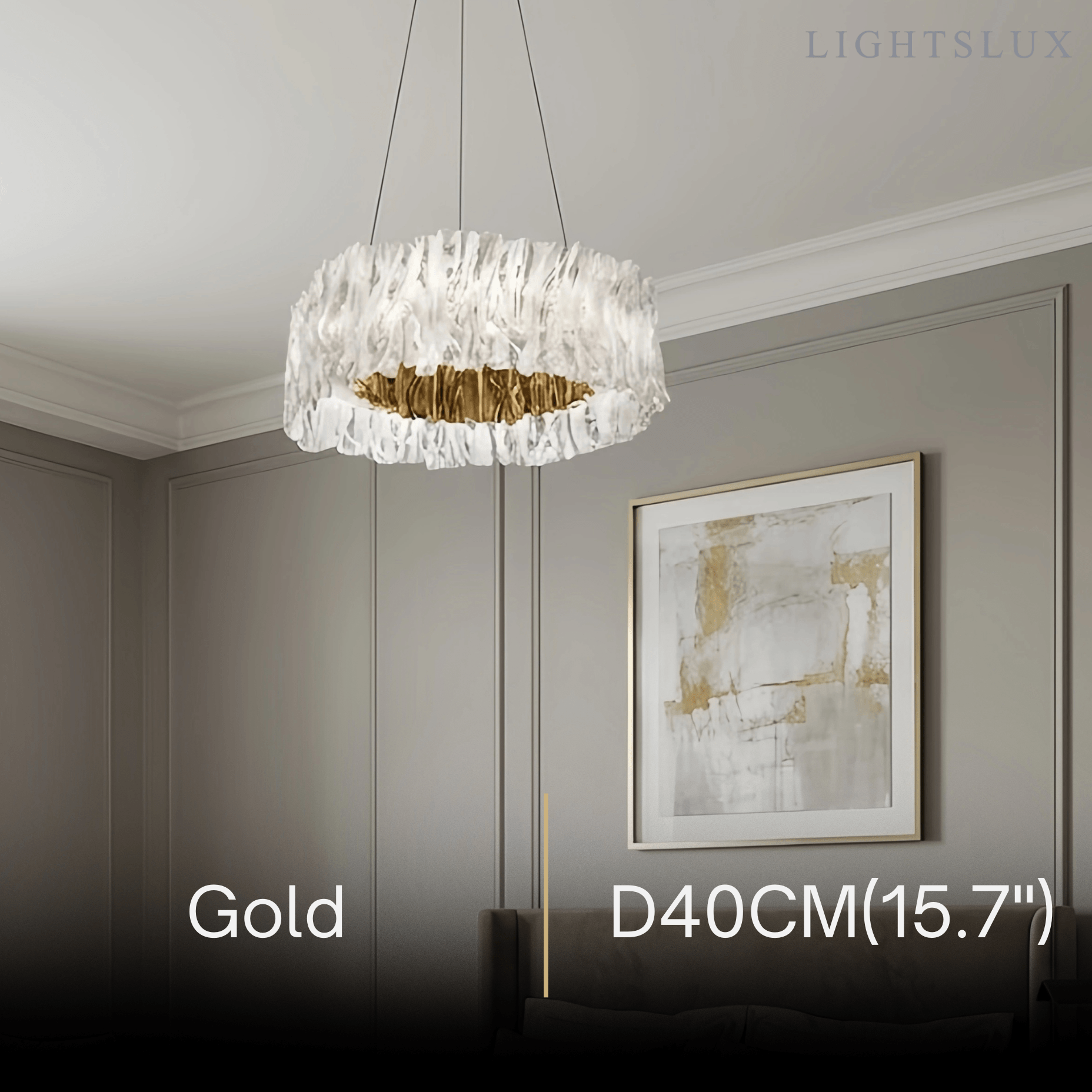 Pendant Light – White/Gold/Chrome Acrylic for Living Room