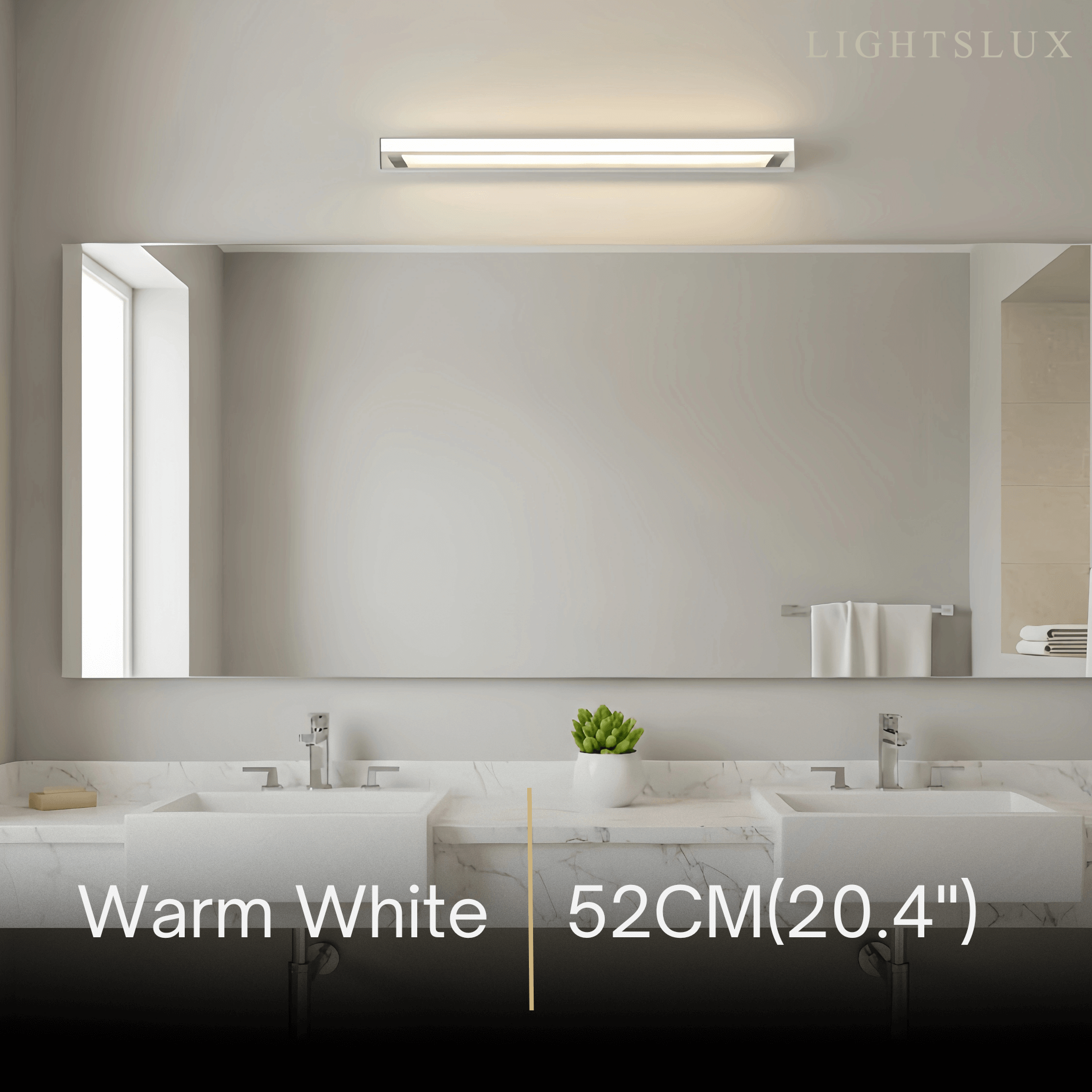 Arcato Modern Waterproof Vanity Light for Bathroom – White Acrylic & Metal Fixture