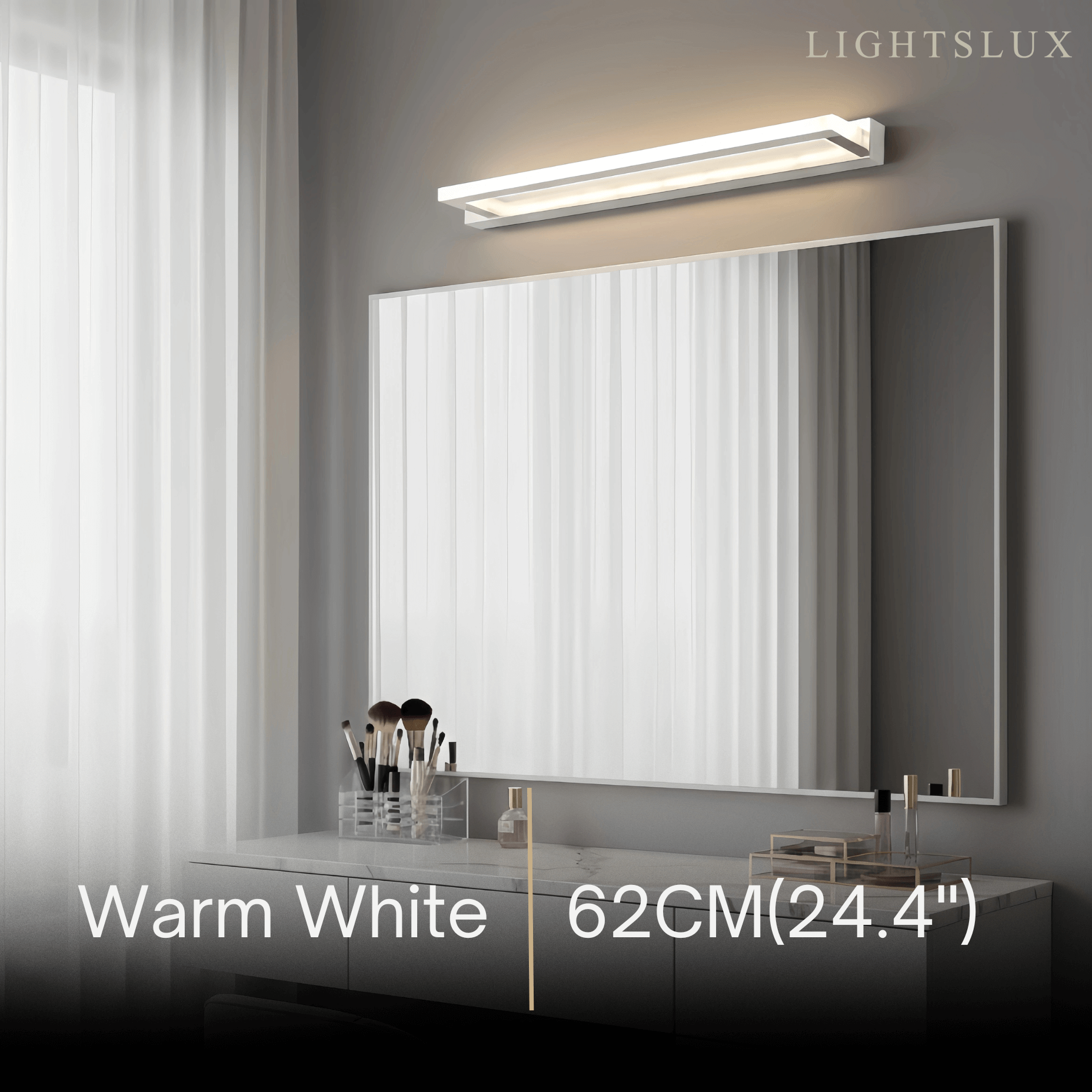Arcato Modern Waterproof Vanity Light for Bathroom – White Acrylic & Metal Fixture