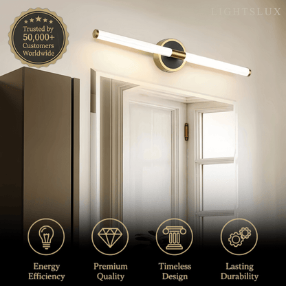 Arcato Minimalist Stick Vanity Wall Lamp – Mirror Front for Bathroom