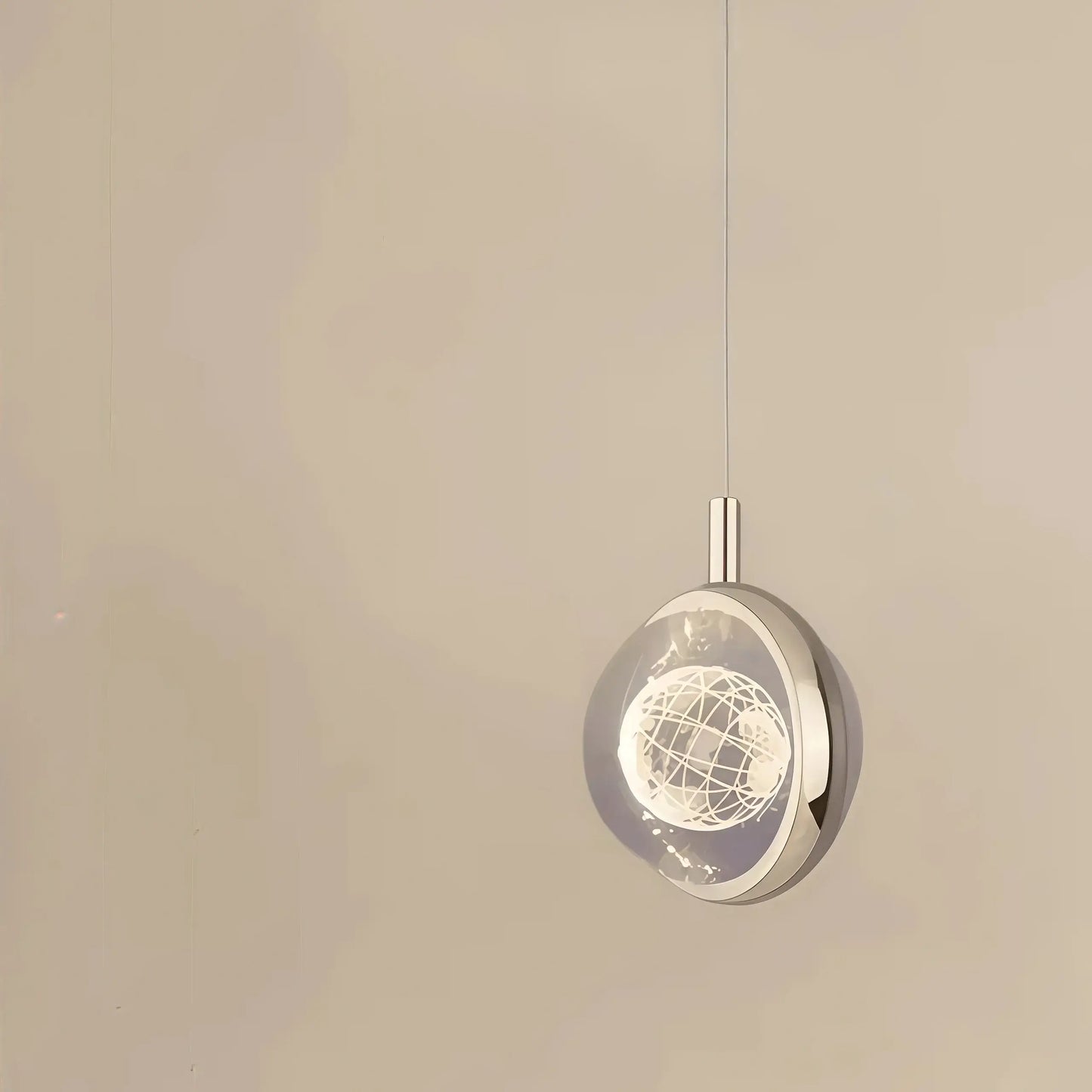 Vivara Art Deco Gold Pendant Light – Globular Metal/Crystal for Bedroom