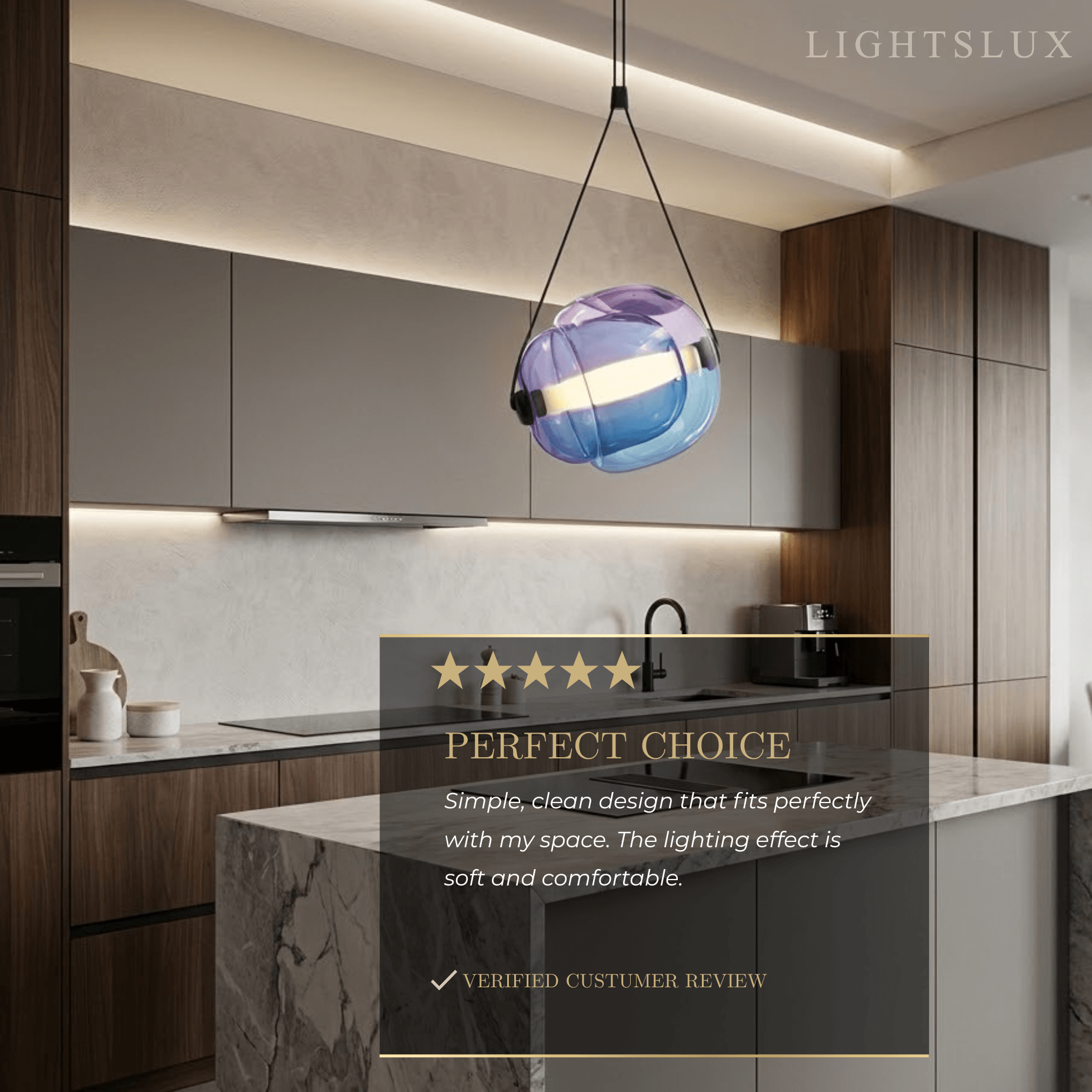 Morandia Modern Minimalist Glass Pendant Light