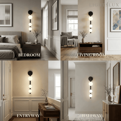 Modern_Wall_Light__Black_Metal_Glass_Globular_Design
