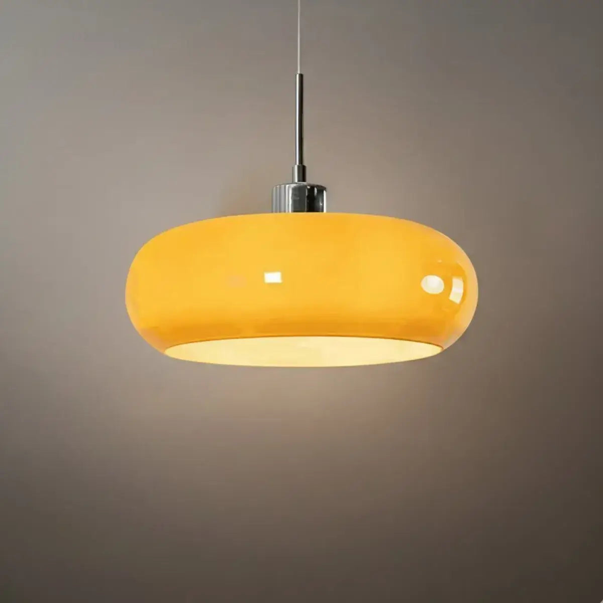 Crema Modern Pendant Light – Orange/White Metal Fixture for Dining Room