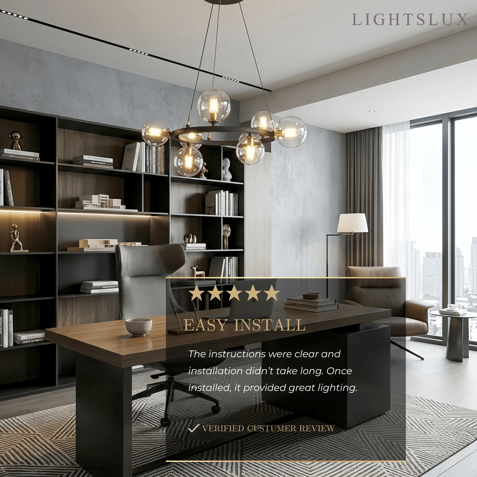 Chandelier - Metal Frame with Bubble Design for Living Room