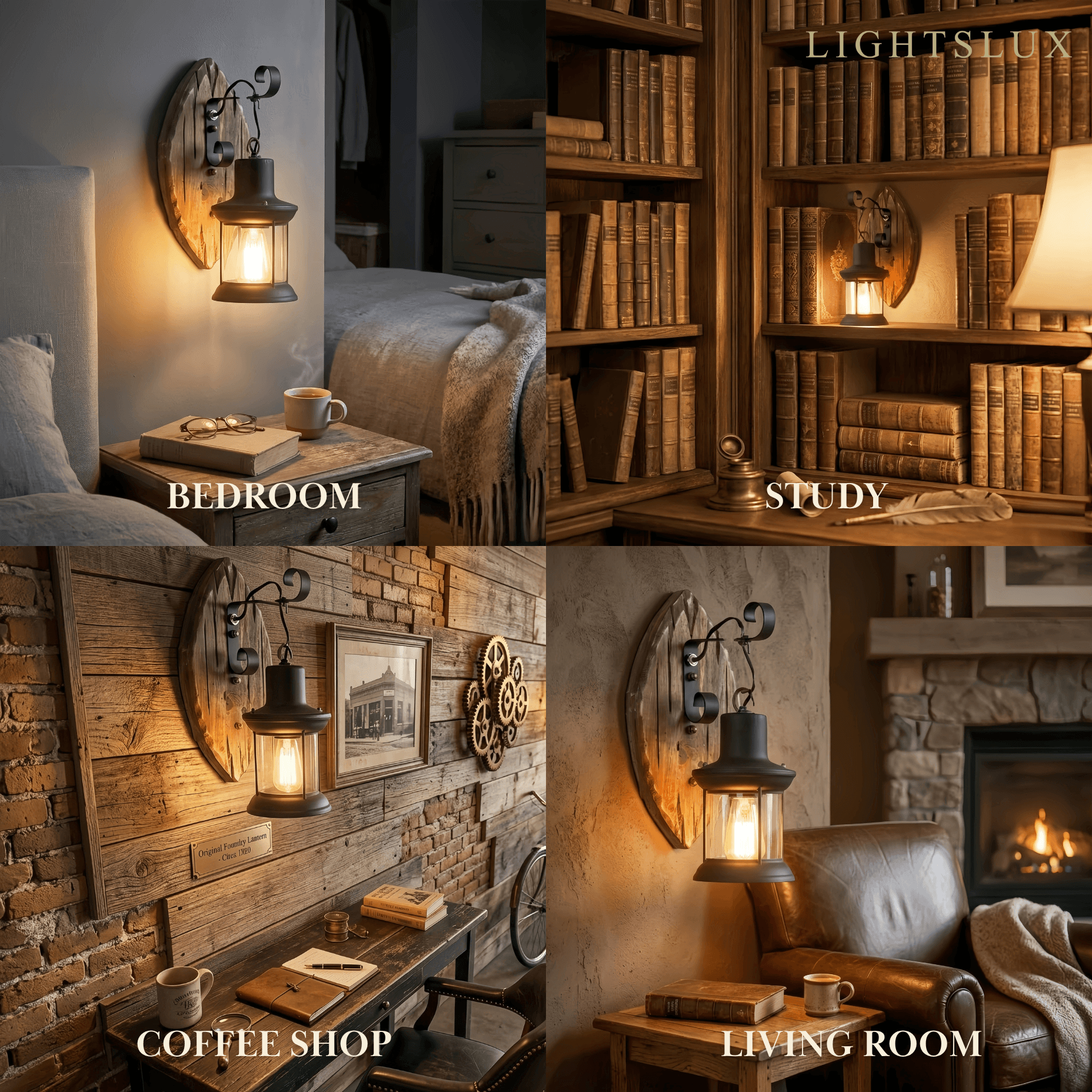Irondale Industrial Black Metal Wall Lamp - Lantern for Dining Room